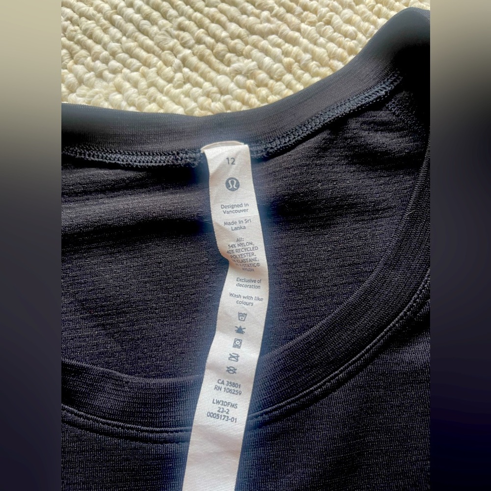 Lululemon swiftly long sleeve shirt black